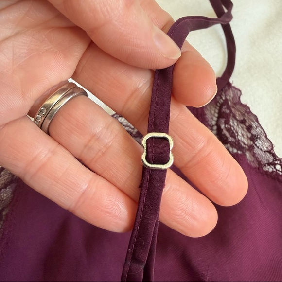 Victoria's Secret Burgundy Lace Trim Pajama Set - Picture 6 of 7